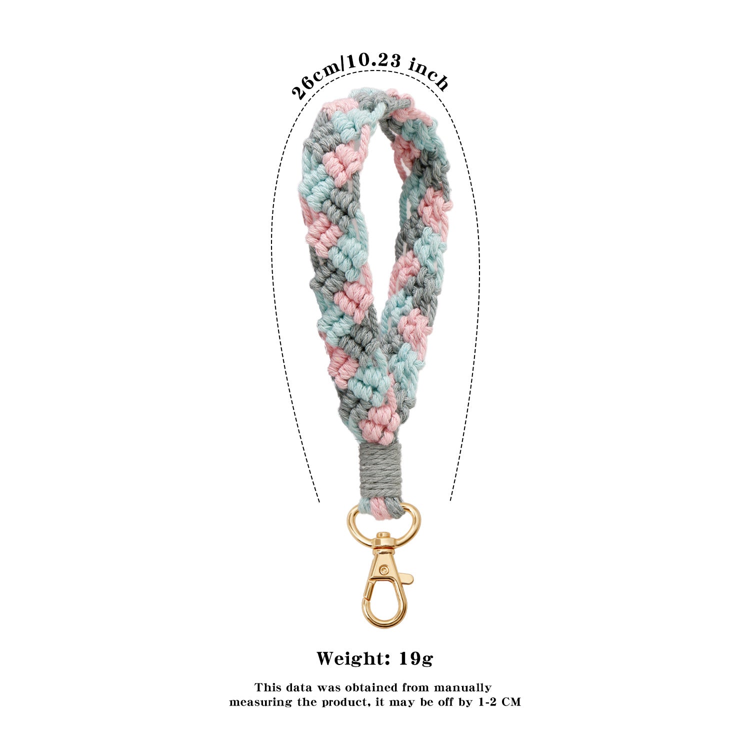 Wholesale Three Color Splicing Multi Functional Hand Woven Rural Style Keychains